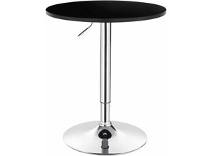 4250367132227 - Woltu - Bartisch höhenverstellbarer Tisch 68-88 cm multifunktionaler Partytisch aus mdf Metall Schwarz