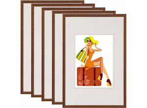 4250367164297 - 5er Set Bilderrahmen Kunststoff New Lifestyle bronze 13x18cm - bronze - Woltu