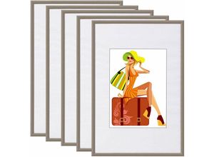 4250367164495 - 5er Set Bilderrahmen Kunststoff New Lifestyle stahl 15x20cm - stahl - Woltu