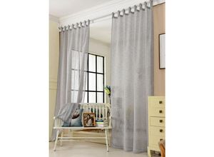 4250367166291 - Gardinen transparent mit Schlaufen Leinen Optik Schlaufenschal Leinenvorhang im Landhausstil Stores Voile Fensterschal für Wohnzimmer Kinderzimmer