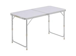 4250367177297 - Campingtisch Klapptisch Gartentisch Arbeitstisch Balkontisch höhenverstellbar Aluminium mdf Weiß - weiß - Woltu