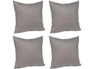 4250367243442 - 4 x Kissenbezug Kissenhülle 100% Baumwolle mit Reissverschluss Sofakissen Bezüge dunkelgrau 35x35cm - dunkelgrau - Woltu 4250367243442 - 4 x Kissenbezug Kissenhülle 100% Baumwolle mit Reissverschluss Sofakissen Bezüge dunkelgrau 35x35cm - dunkelgrau - Woltu