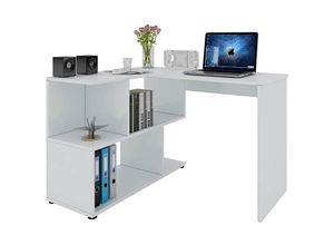 4250367275733 - Schreibtisch Computertisch L-Form Eckschreibtisch mit Ablagefächern Winkelschreibtisch mit Stauraum Bürotisch Arbeitstisch pc Laptop Tisch aus