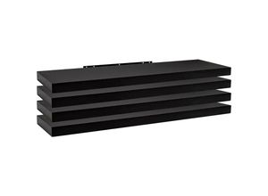 4250367280782 - 4er Set Wandregal Bücherregal Deko Wandablagen mdf Holz Hängeregal schwarz 120x229x38cm - schwarz - Woltu