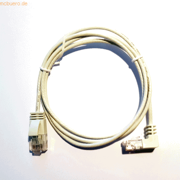 4250367776001 - Patchkabel CAT6a gewinkelt 90 Grad unten UTP weiss 10m