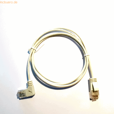 4250367776063 - Patchkabel CAT6a gewinkelt 90 Grad rechts UTP weiss 10m