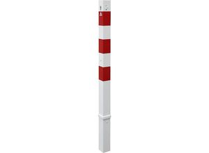 4250384711955 - Absperrpfosten 70 x 70 mm weiß rot herausnehmbar mit Profilzylinder ohne Öse Schake 4250384711955 - Absperrpfosten 70 x 70 mm weiß rot herausnehmbar mit Profilzylinder ohne Öse Schake