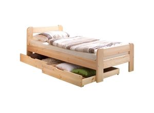 4250393855862 - TiCAA Massivholz Einzelbett Bert Kiefer Natur