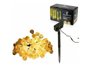 4250394560123 - Bituxx - led Lichterkette Außen Garten Outdoor Solar 10 Meter 60 LEDs Warmweiß IP65 Tropfen - Mehrfarbig