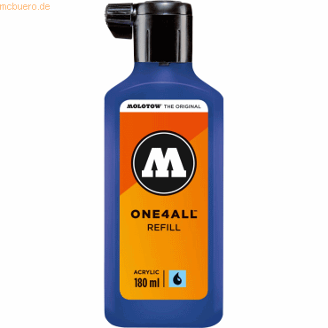 4250397601526 - Nachfüllflasche ONE4ALL ACRYLIC 180ml Nr 204 echtblau 4250397601526 Molotow