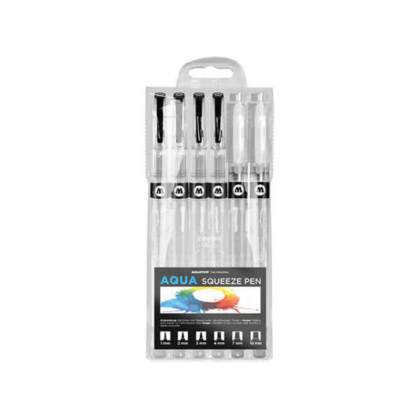 4250397627892 - AQUA Squeeze Pen Basic-Set 2 mit allen 6 Größen Wassertankpinsel 4250397627892 Molotow