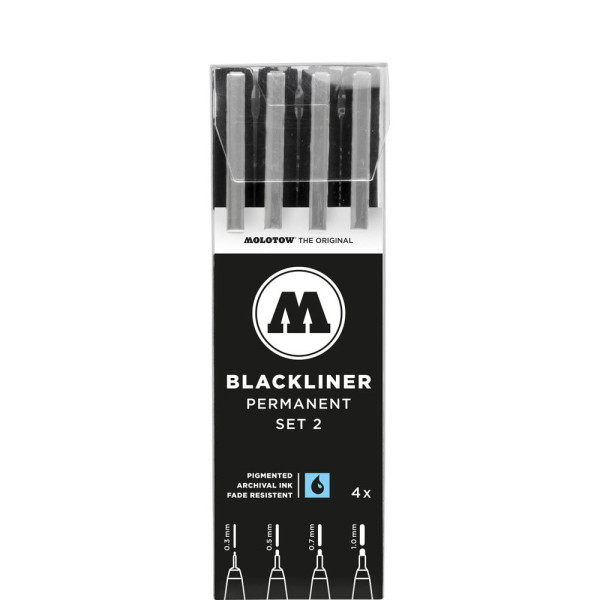 4250397639772 - BLACKLINER SET 2 Fineliner schwarz 03 05 07 10 mm 4250397639772 MOLOTOW 52-MO200487