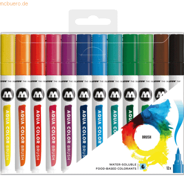 4250397643366 - Aqua Color Basic Set 1 Brush-Pens farbsortiert 4250397643366 MOLOTOW 52-MO200490 12 Stück