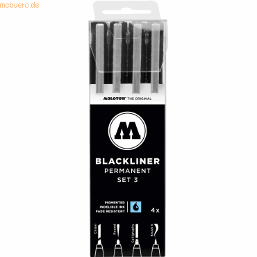 4250397645865 - BLACKLINER SET 3 Fineliner-Set schwarz 4250397645865 MOLOTOW 4250397645865 - BLACKLINER SET 3 Fineliner-Set schwarz 4250397645865 MOLOTOW