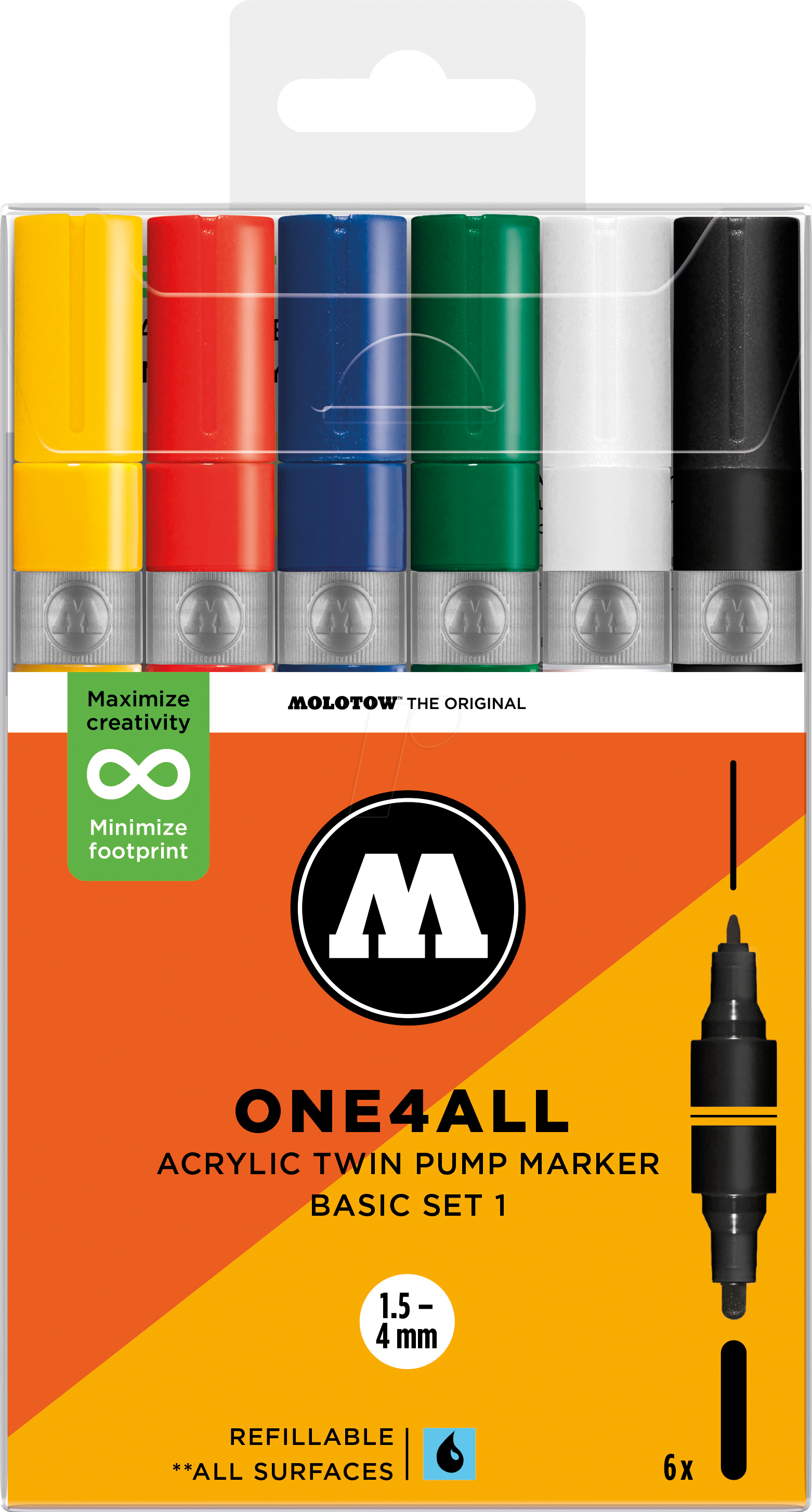 4250397674636 - MO200850 - Acrylmarker 15 - 4 mm 6 Farben