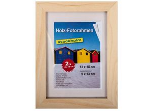 4250407304744 - Keine Angabe - Holz-Fotorahmen 13x18cm 2er Pack versch Farben Bilderrahmen Rahmen Bilder Foto - natur