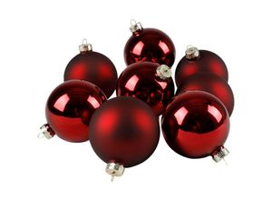 4250407307813 - Buri - Weihnachtsbaumkugeln 12er-Set rot Christbaumkugel Baumschmuck 3cm Weihnachtsdeko