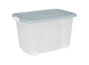 4250407325664 - Rollenbox mit Deckel 60x40x32cm 45l Aufbewahrungbox Spielzeugkiste Allzweckbox - petrol - Petrol