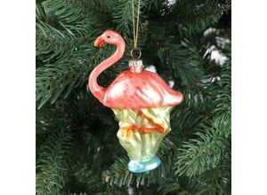 4250407363574 - Glas-Weihnachtsbaum-Anhänger Flamingo 125cm Christbaumschmuck Weihnachtsdeko