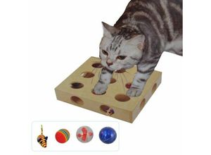 4250407375850 - Buri - Beschäftigungsspielzeug für Katzen Katzenspielzeug Katzenbrett Spielkasten