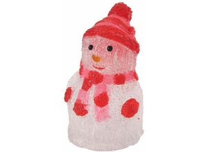 4250407376840 - Buri - LED-Acryl-Schneemann 24x15cm Winterdeko Weihnachtsdeko Weihnachtsfigur Dekofigur - rot