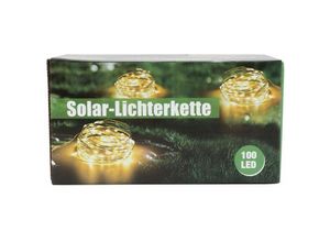 4250407382537 - Buri - Solar-Lichterkette 100 Micro-LEDs 99m Warmweiß Drahtlichterkette Gartendeko - Warmweiß