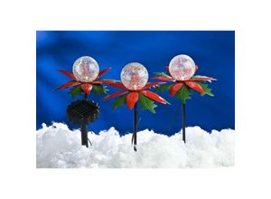 4250407392888 - Buri - led Solar Gartendeko Blumenkasten Laterne Solarleuchte Lichterkette Kunstpflanze - Stern 3er