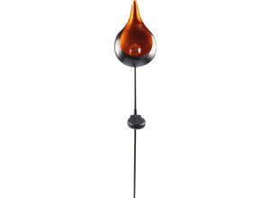 4250407395148 - Solar Metall-Gartenstecker 95cm LED Glaskugel Gartendeko Mond Tropfen Flamme TOP - Tropfen