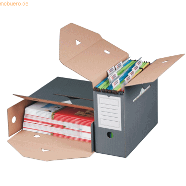 4250414108380 - Archivbox für Hängeregistraturen 125x335x275mm anthrazit w