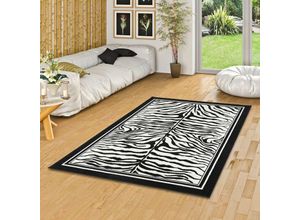 4250415919879 - Teppich Modern Trendline Schwarz Weiss Zebra - 120x170 cm