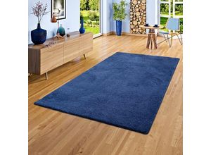 4250415939327 - Hochflor Shaggy Teppich Dunkelblau - 80x160 cm