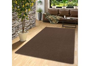 4250415966743 - - Feinschlingen Velour Teppich Strong Dunkelbraun - 100x300 cm