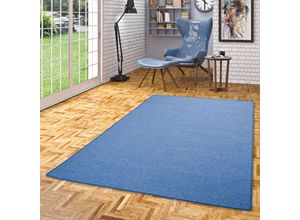 4250415966972 - Feinschlingen Velour Teppich Strong Blau - 100x200 cm