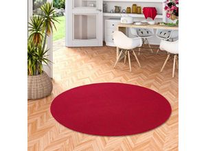 4250415978494 - - Feinschlingen Velour Teppich Strong Rot Rund - 133 cm Rund