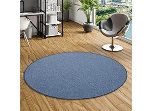 4250415979415 - - Feinschlingen Velour Teppich Strong Dunkelblau Rund - 100 cm Rund