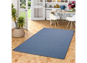 4250415979491 - Feinschlingen Velour Teppich Strong Dunkelblau - 80x200 cm