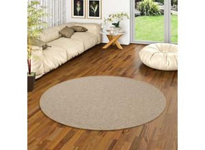 4250415980176 - - Feinschlingen Velour Teppich Strong Nougat Rund - 160 cm Rund