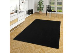 4250415980435 - Basic Velours Teppich Schwarz - 160x160 cm