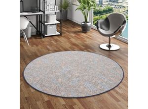 4250415988929 - Schlingen Teppich Memory Grau Blau Meliert Rund - 200 cm Rund