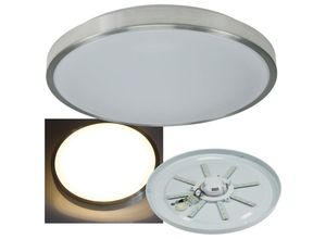 4250416318084 - - led Deckenleuchte 16Watt 960 Lumen 3000k Warmweiß i ø 33cm IP44 für Badezimmer und Küche i Matte Abdeckung i Alu Zierring