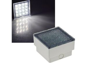 4250416322524 - LED Pflasterstein Stein Einbauleuchte 10x10x7cm 230V IP67 Befahrbar 10kN Wasserdicht IP67 230V 15Watt 80Lumen Weiß