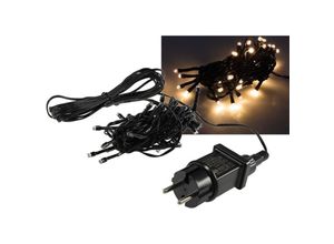 4250416328540 - - led Lichterkette Aussen 4 Meter mit 40 LEDs Schwarzes Kabel Spritzwassergeschützt IP44 Warmweiß