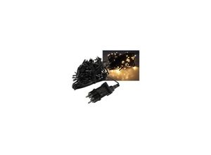 4250416328557 - Led Lichterkette Aussen 10 Meter mit 100 LEDs Schwarzes Kabel Spritzwassergeschützt IP44 Warmweiß