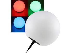 4250416330994 - - Solar Kugelleuchte 25cm led rgb Warmweiß mit Erdspieß IP44 Wetterfest Dämmerungs-Sensor Weisses Kunststoff Gehäuse 7 Verstellbare Farben