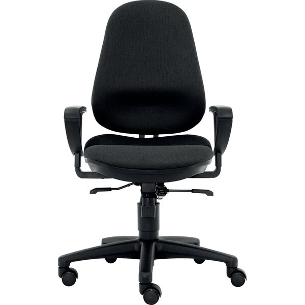 4250416815682 - Bürodrehstuhl Ultra L Armlehnen höhenverstellbar Rückenlehne Sitz gepolstert schwarz Fußkreuz Kunststoff schwarz Teppichbod