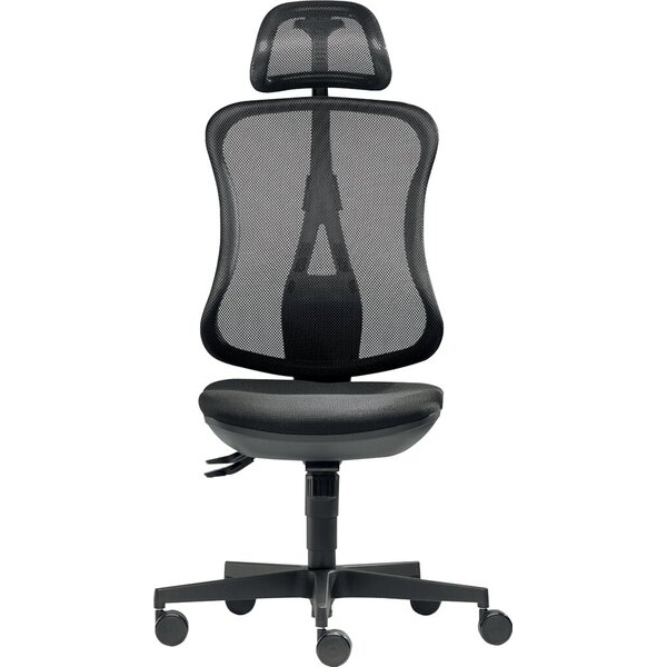 4250416822574 - Bürodrehstuhl Ergo Mesh Nutzergewicht bis 100 kg ohne Armlehnen Rückenlehne netzbespannt Bandscheiben-Sitz Hartbodenrollen