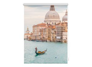 4250434120430 - Lichtblick Rollo Klemmfix ohne Bohren blickdicht Venedig Canal Grande - Blau 80 x 150 cm (B x L)