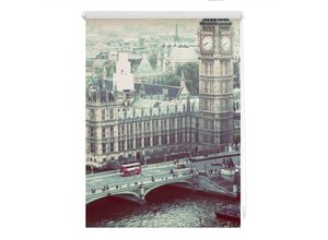 4250434120553 - Lichtblick Rollo Klemmfix ohne Bohren blickdicht London Westminster - Grau 60 x 150 cm (B x L)