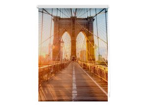 4250434120720 - Lichtblick Rollo Klemmfix ohne Bohren blickdicht Brooklyn Bridge - Orange 90 x 150 cm (B x L)