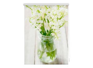 4250434120928 - Lichtblick Rollo Klemmfix ohne Bohren blickdicht Maiglöckchen - Weiß 80 x 150 cm (B x L)